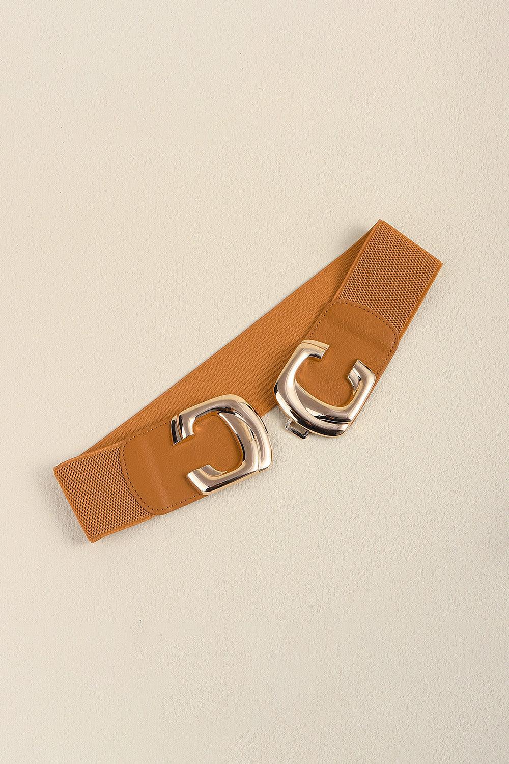 Zinc Alloy Buckle Elastic Wide Belt - 808Lush