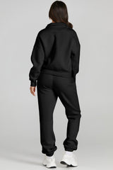 Quarter Zip Top and Drawstring Pants Active Set - 808Lush