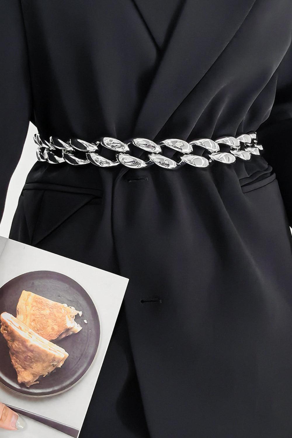 1.2" Width Acrylic Curb Chain Belt - 808Lush