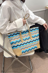 Chevron Straw Tote Bag - 808Lush