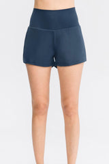 Wide Waistband Sports Shorts with Pockets