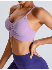 Ruched Crisscross Active Bra - 808Lush