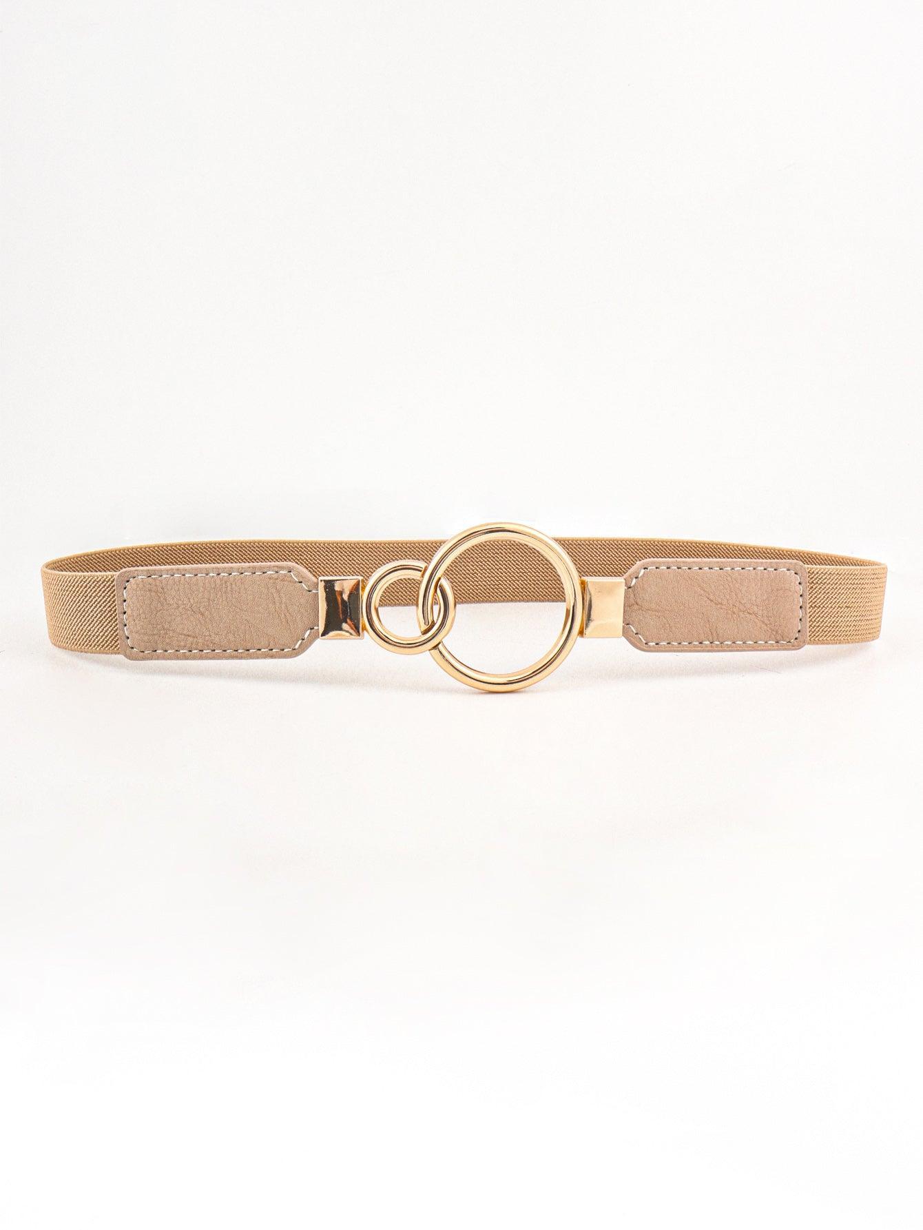 Double Ring Buckle Elastic PU Belt - 808Lush