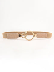 Double Ring Buckle Elastic PU Belt - 808Lush