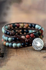 Handmade Triple Layer Beaded Agate Bracelet - 808Lush