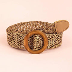 Round Buckle Woven Belt - 808Lush