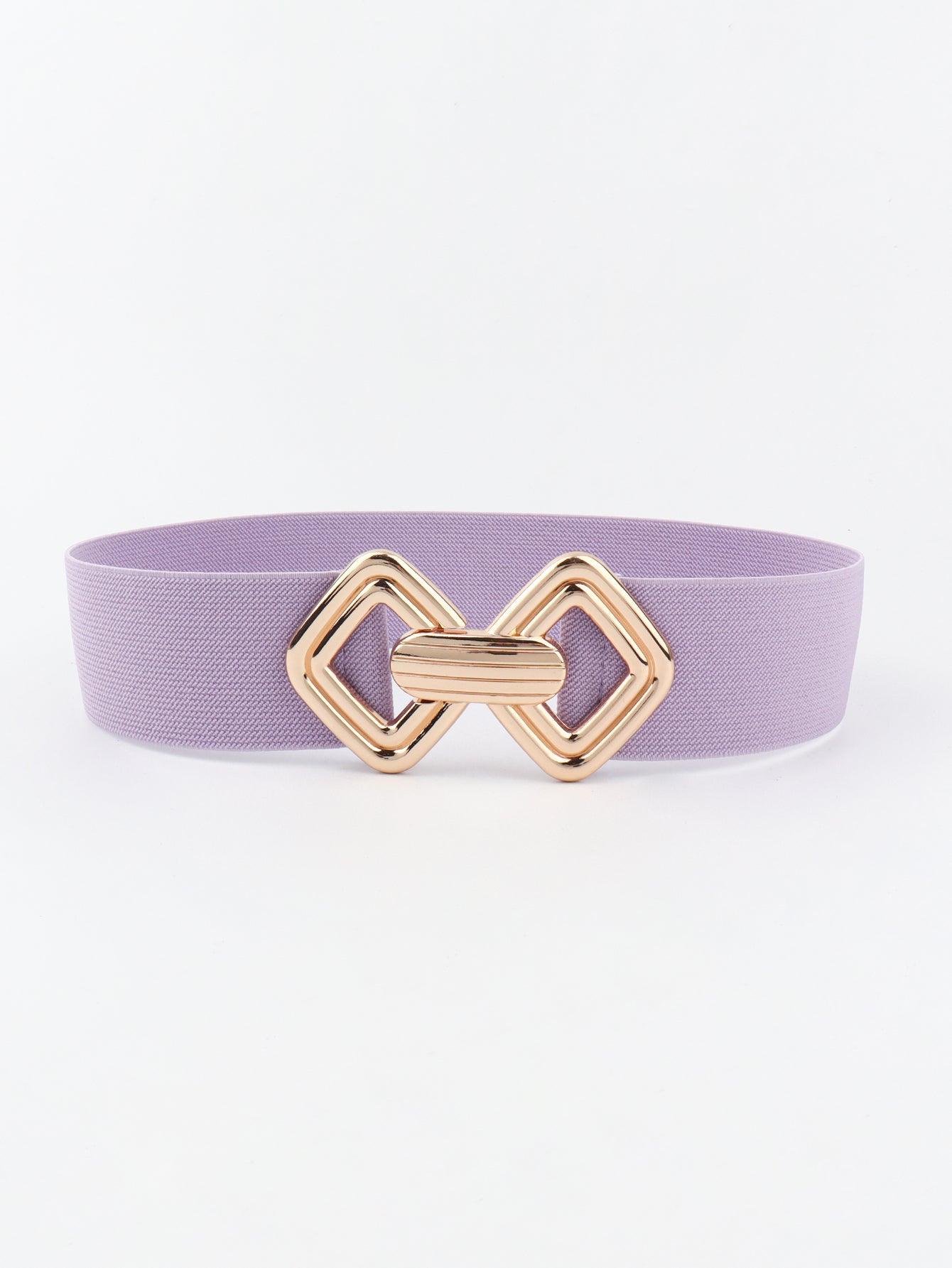 Geometric Buckle Elastic Wide Belt - 808Lush