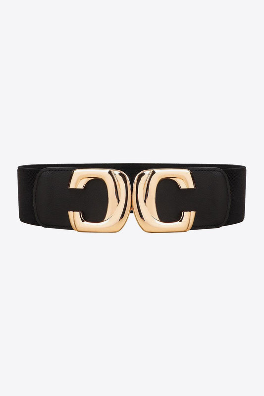 Zinc Alloy Buckle Elastic Wide Belt - 808Lush