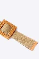 Square Buckle Elastic Braid Belt - 808Lush