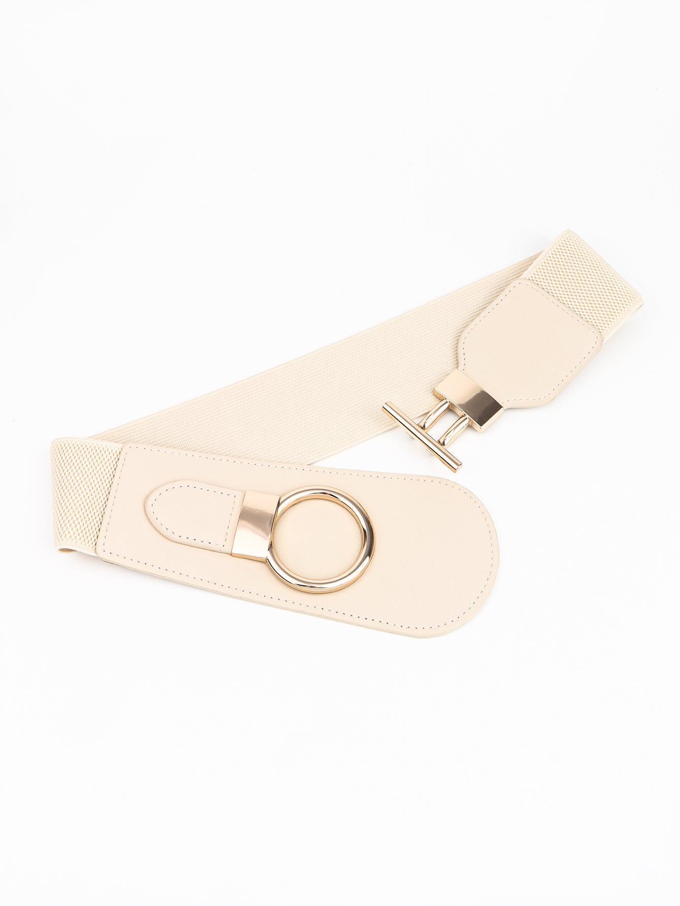 PU Elastic Wide Belt with Alloy Buckle - 808Lush