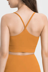 Spaghetti Strap Crisscross Back Active Bra - 808Lush