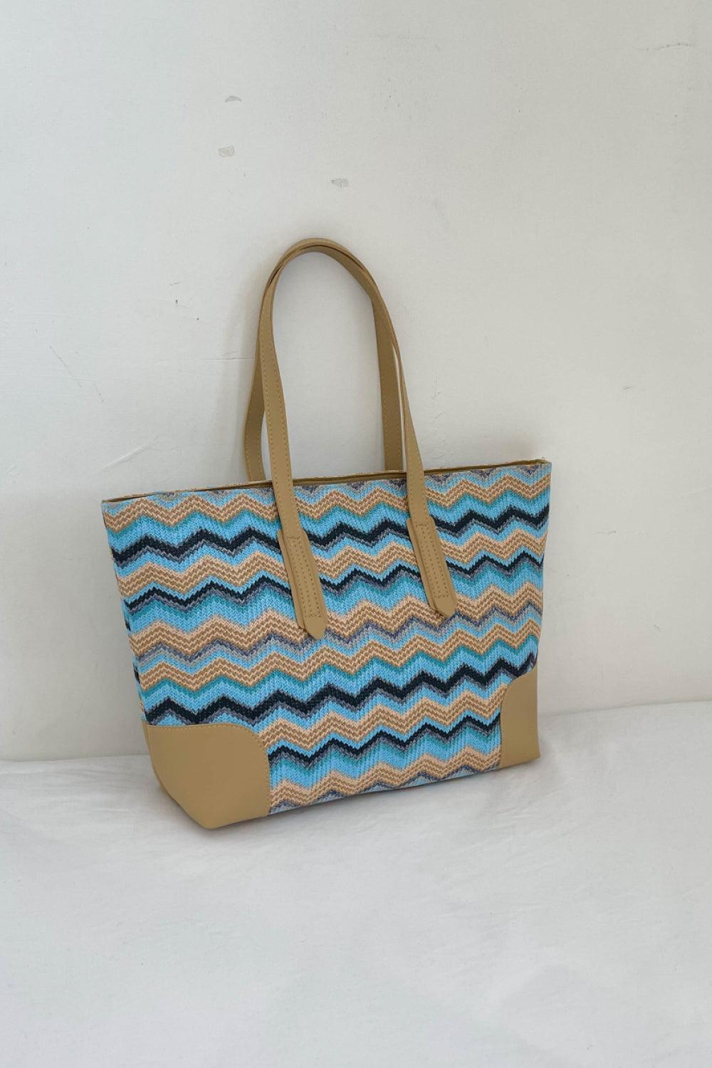 Chevron Straw Tote Bag - 808Lush