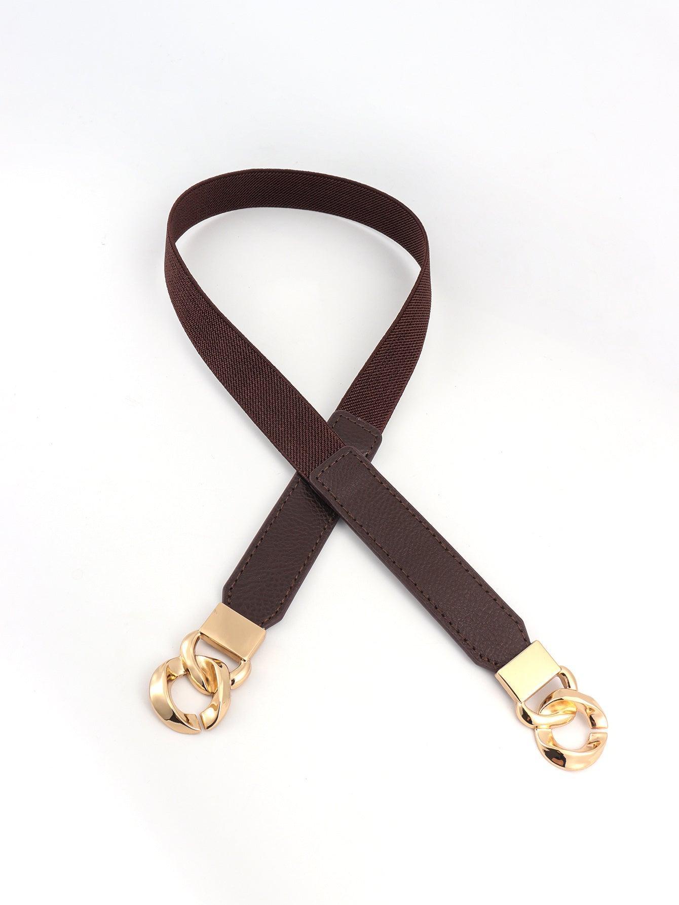 Zinc Alloy Buckle Elastic PU Belt - 808Lush