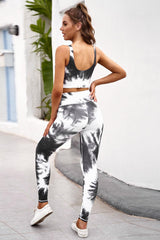 Tie-dye Crop Top and Leggings Set - 808Lush