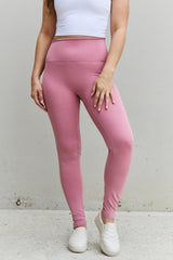 Zenana Fit For You Full Size High Waist Active Leggings in Light Rose - 808Lush