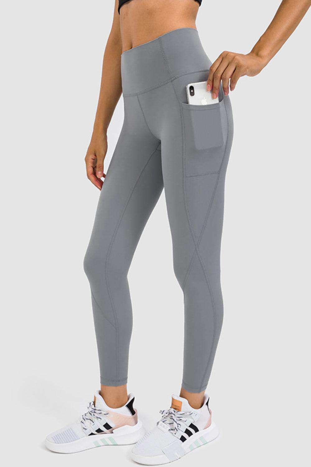 High Rise Yoga Leggings with Side Pocket - 808Lush