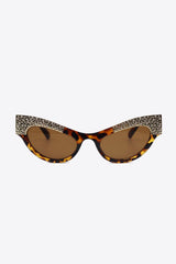 UV400 Rhinestone Trim Cat-Eye Sunglasses - 808Lush