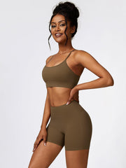 Sport Bra and Wide Waistband Shorts Set - 808Lush