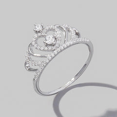 Crown Shape Zircon 925 Sterling Silver Ring - 808Lush