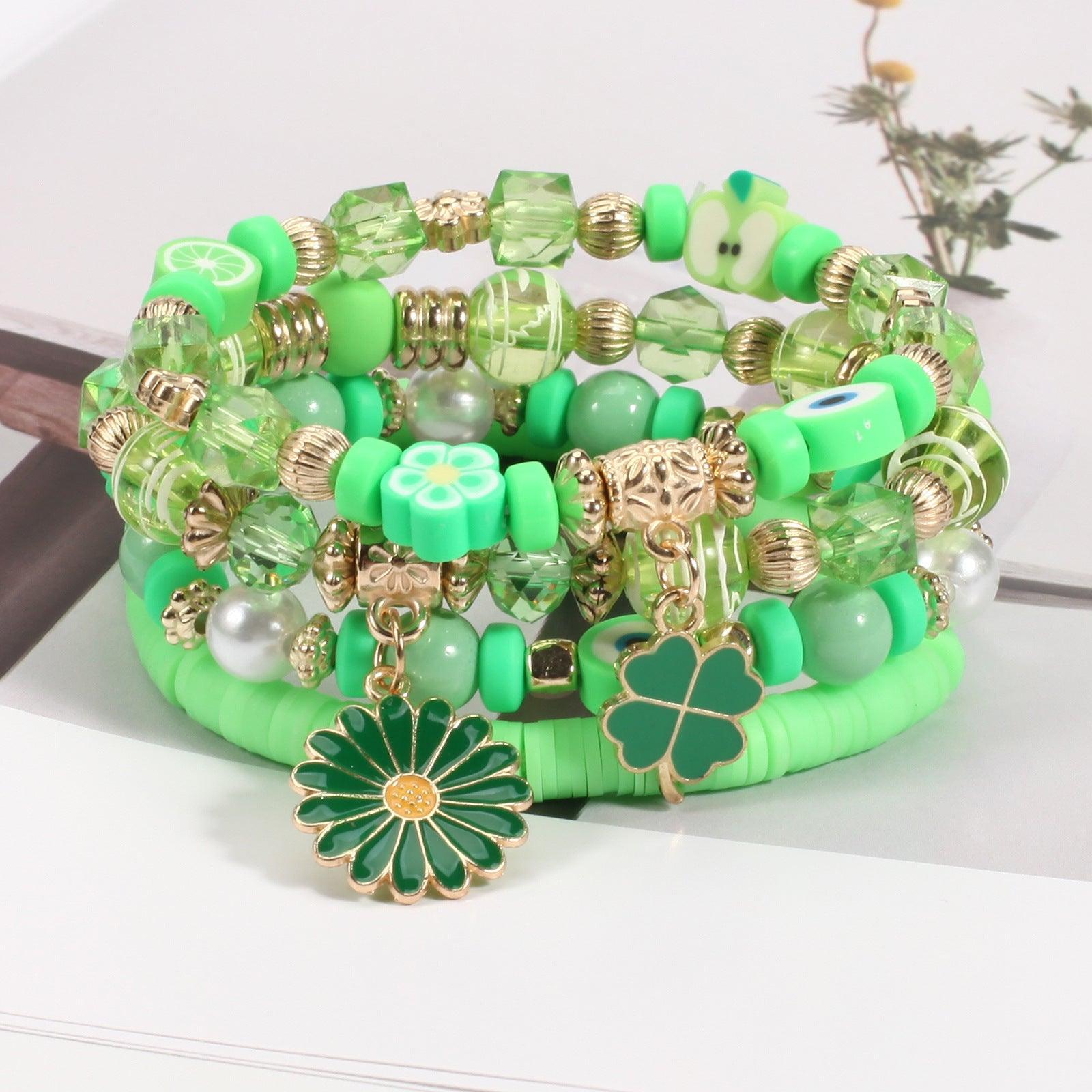 Beaded Soft Pottery Charm Bracelet - 808Lush