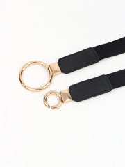 Double Ring Buckle Elastic PU Belt - 808Lush