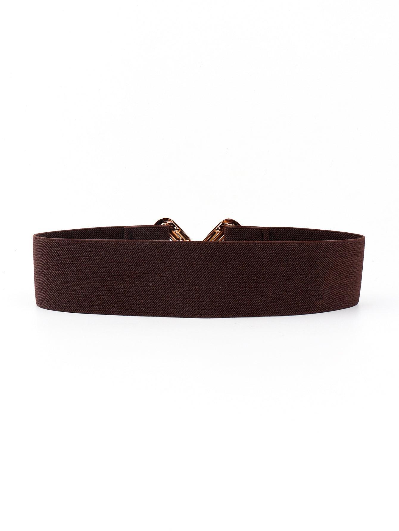 Geometric Buckle Elastic Wide Belt - 808Lush