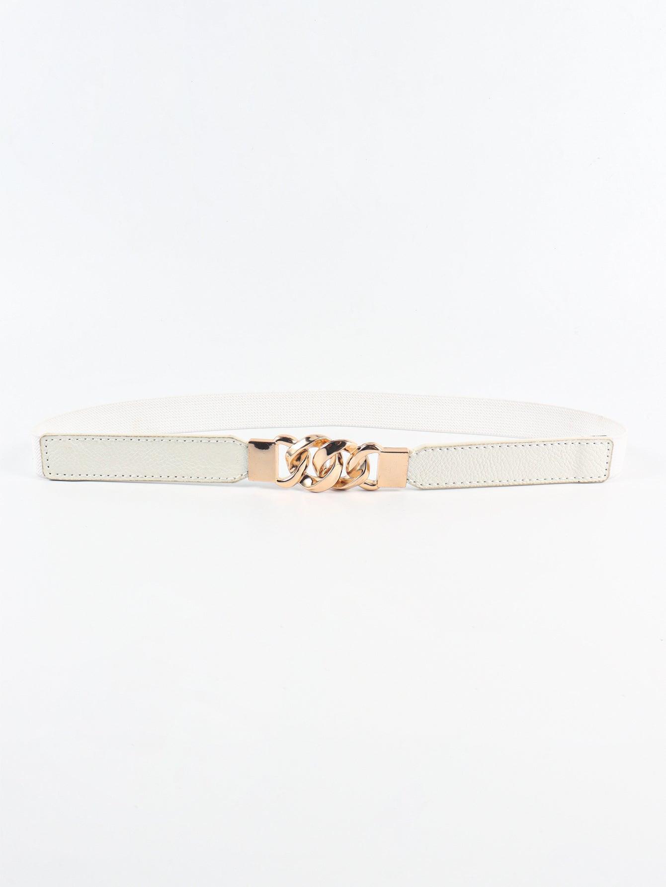 Zinc Alloy Buckle Elastic PU Belt - 808Lush