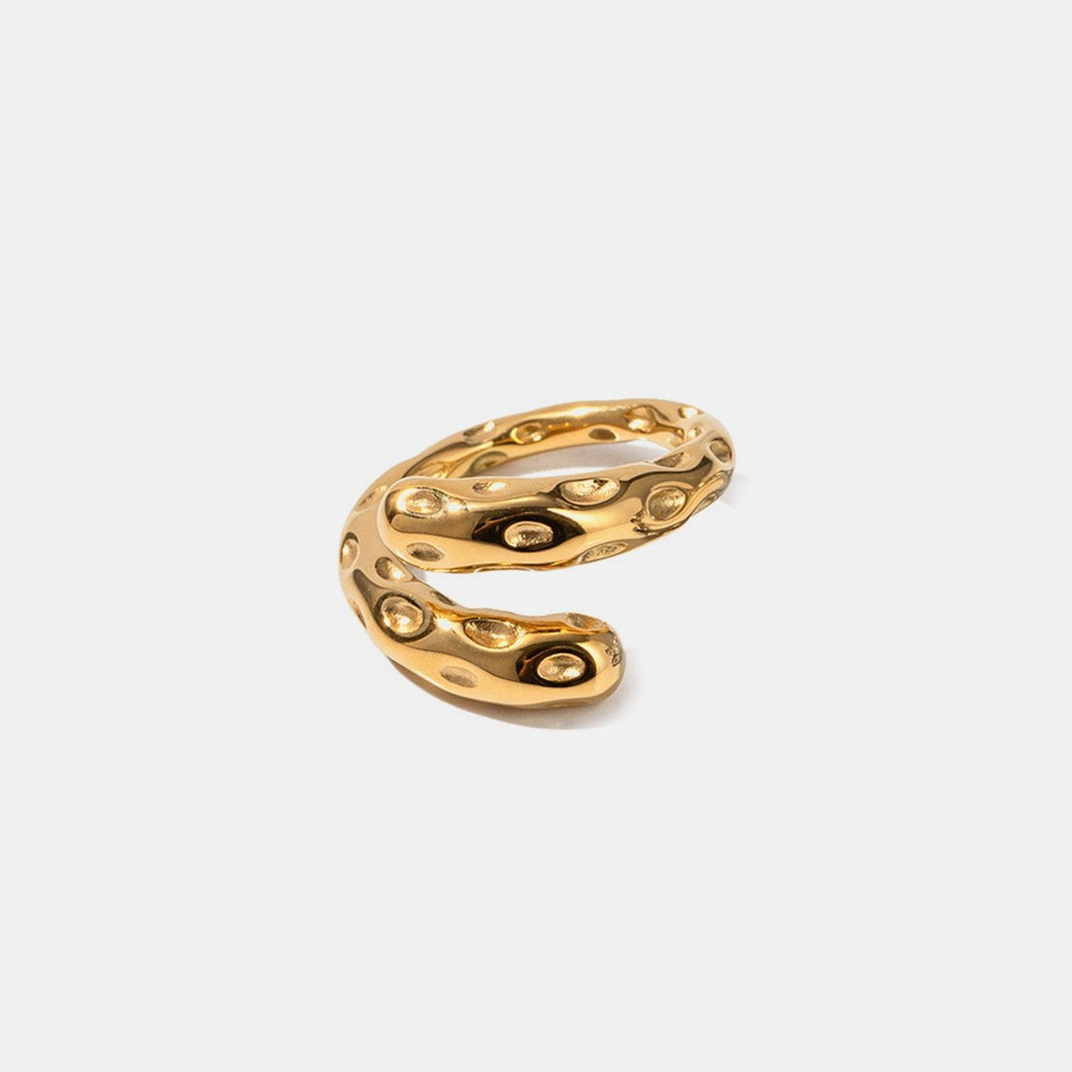 Titanium Steel Gold-Plated Bypass Ring - 808Lush