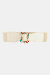 Multicolored Leaf Buckle Elastic Belt - 808Lush