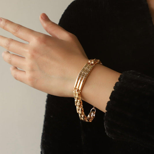 Gold-Plated Alloy Chain Bracelet - 808Lush