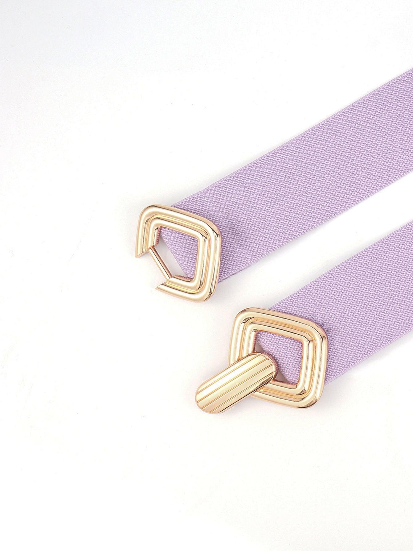 Geometric Buckle Elastic Wide Belt - 808Lush