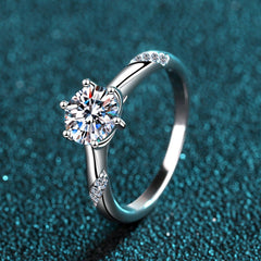 1 Carat Moissanite 925 Sterling Silver Ring - 808Lush