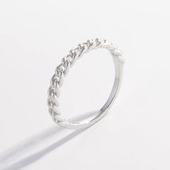 925 Sterling Silver Curb Chain Ring - 808Lush