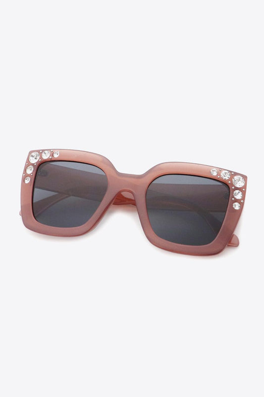 Inlaid Rhinestone Polycarbonate Sunglasses - 808Lush