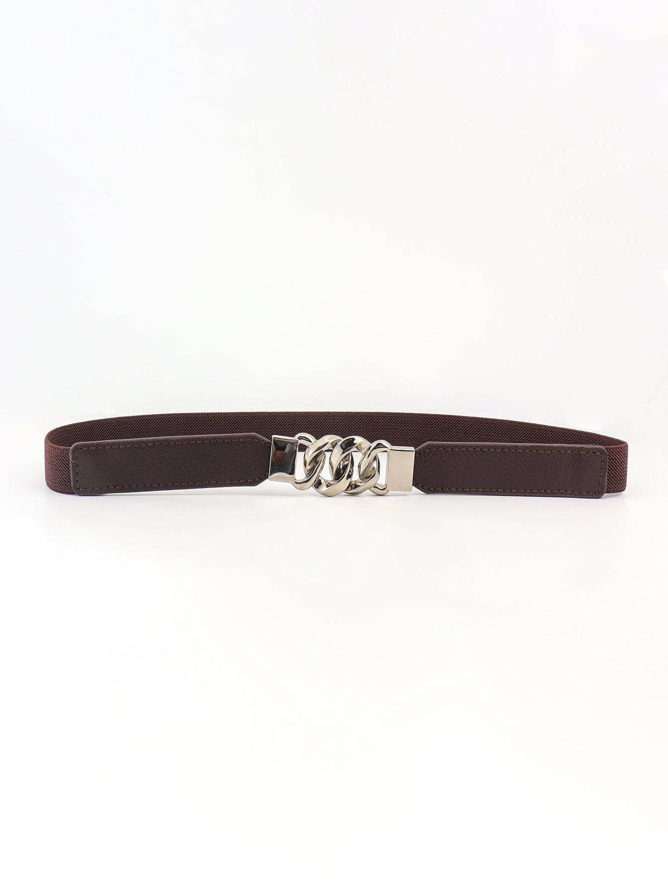 Zinc Alloy Buckle Elastic PU Belt - 808Lush