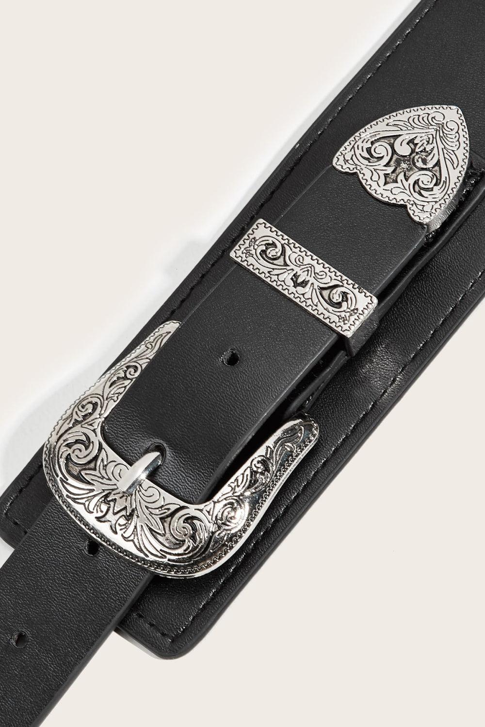 Double Buckle PU Leather Belt - 808Lush