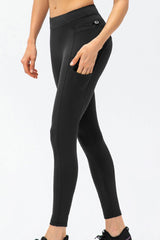 Full Size Slim Fit High Waist Long Sports Pants with Pockets - 808Lush