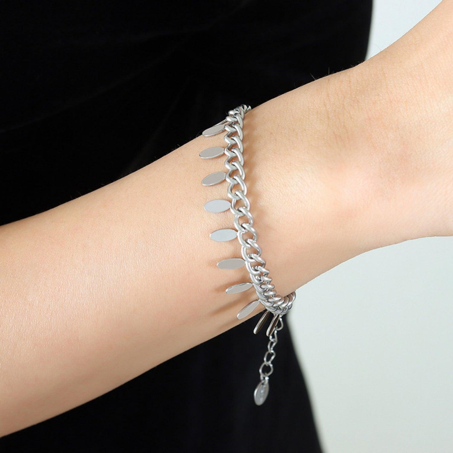 Titanium Steel Leaf Charm Bracelet - 808Lush