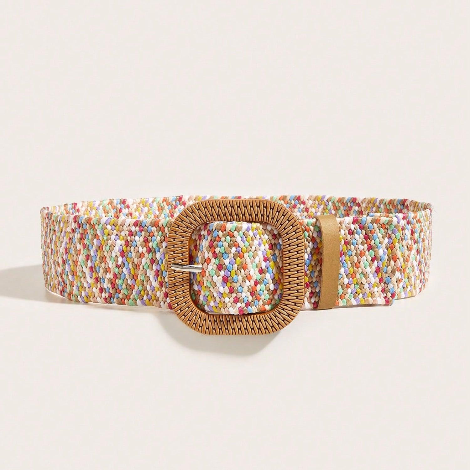 Contrast Square Buckle Belt - 808Lush