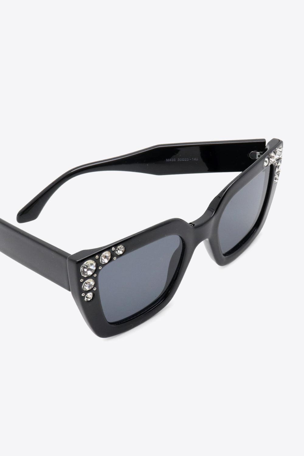 Inlaid Rhinestone Polycarbonate Sunglasses - 808Lush