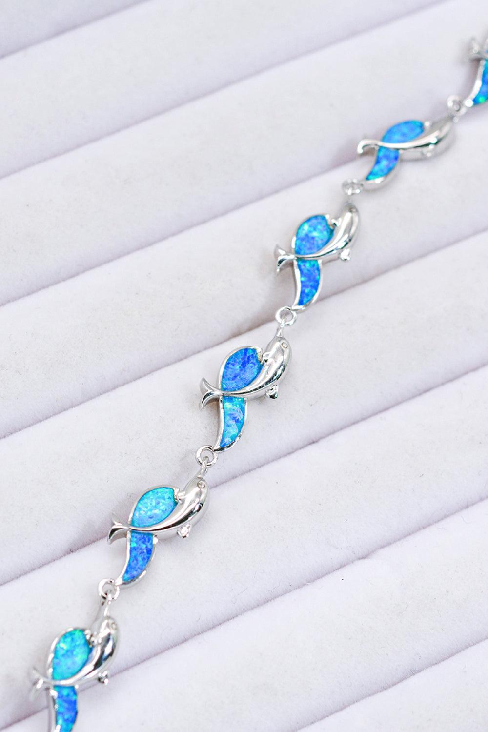 Opal Dolphin 925 Sterling Silver Bracelet - 808Lush