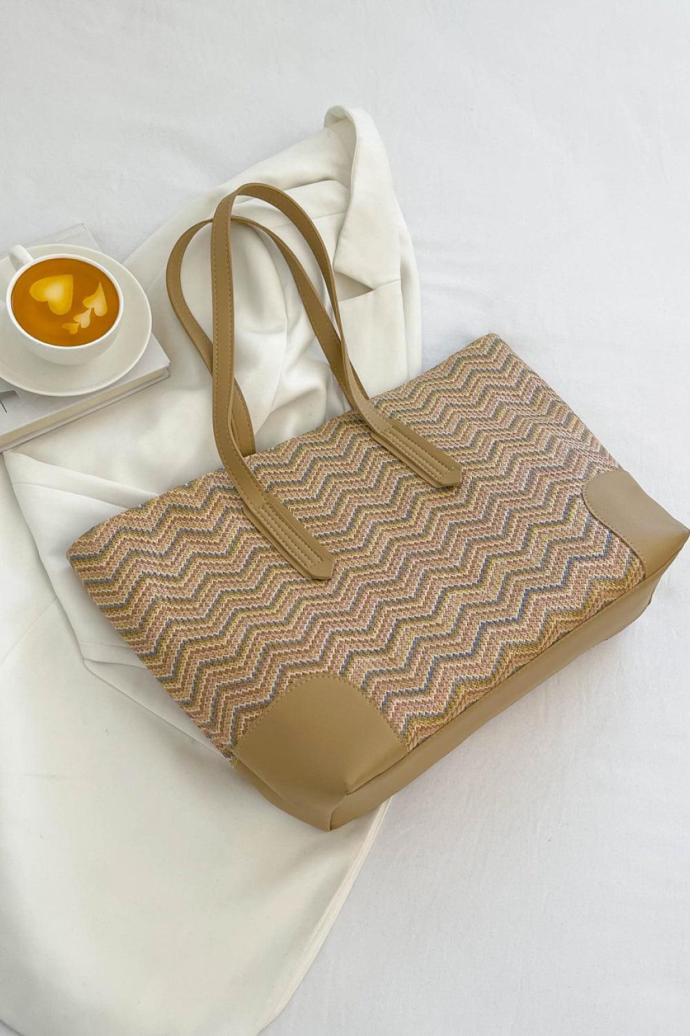 Chevron Straw Tote Bag - 808Lush