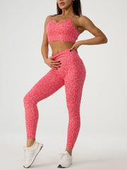 Leopard Crisscross Top and Leggings Active Set - 808Lush