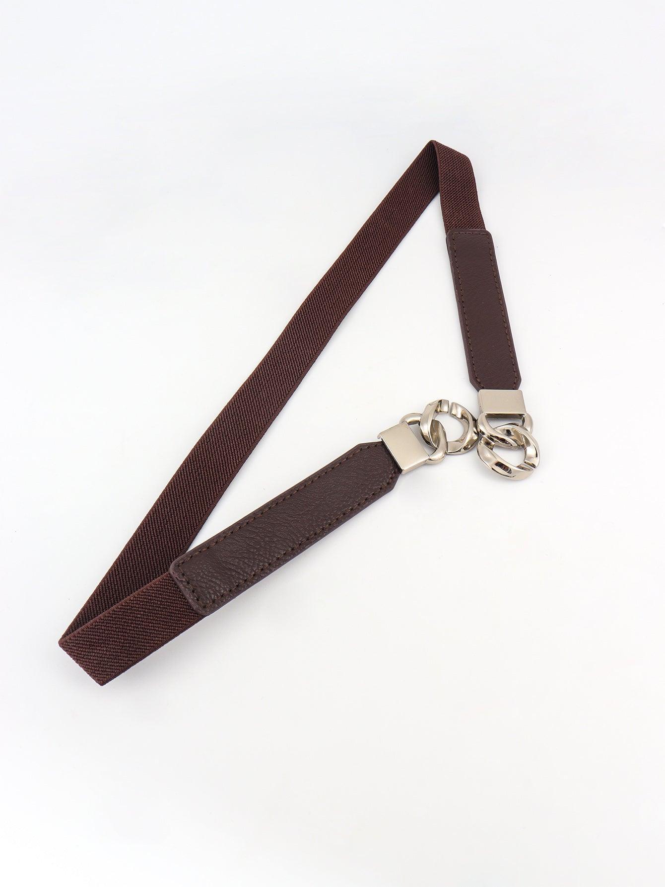 Zinc Alloy Buckle Elastic PU Belt - 808Lush