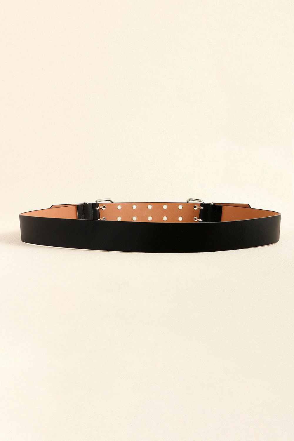 PU Leather Two Row Eyelet Belt - 808Lush