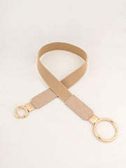 Double Ring Buckle Elastic PU Belt - 808Lush