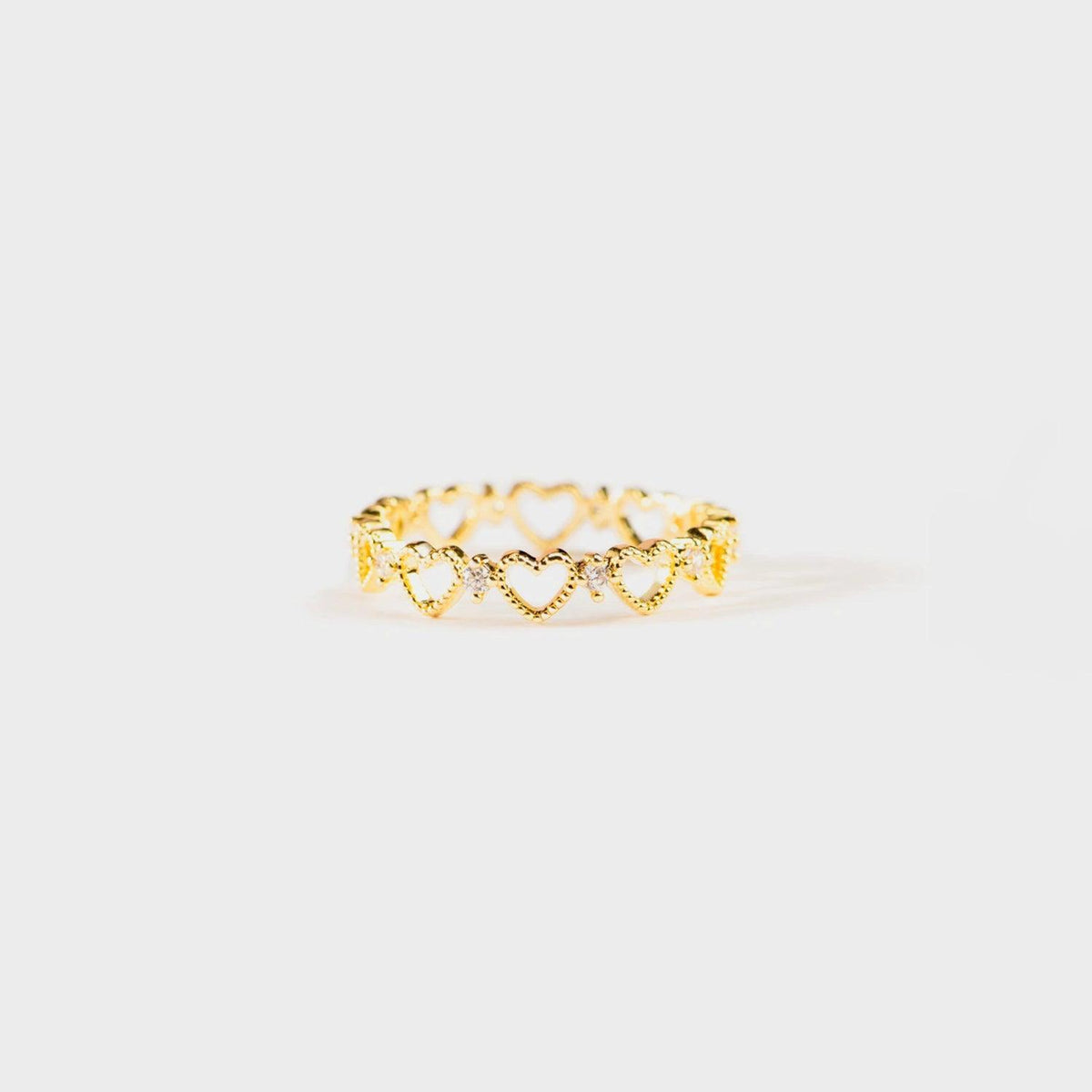 Heart Shape 18K Gold-Plated Ring - 808Lush