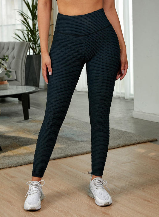 Textured High Waist Active Leggings - 808Lush