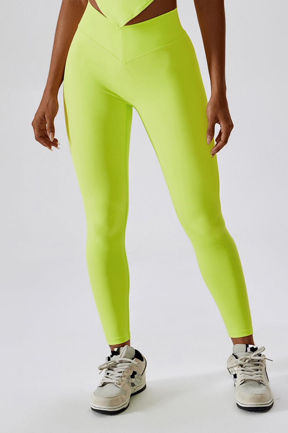 Wide Waistband Slim Fit Back Pocket Sports Leggings - 808Lush