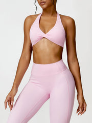 Twisted Halter Neck Active Bra - 808Lush